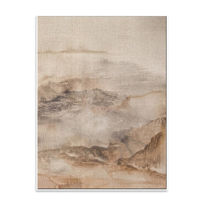 Neutral Abstract Landscape Canvas Print, Beige Mountain Wall Art-AB466
