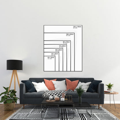 Neutral Abstract Landscape Canvas Print, Beige Mountain Wall Art-AB466