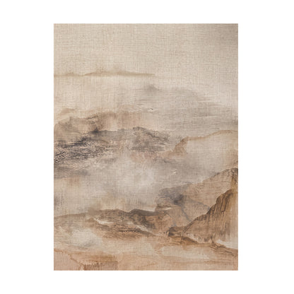 Neutral Abstract Landscape Canvas Print, Beige Mountain Wall Art-AB466