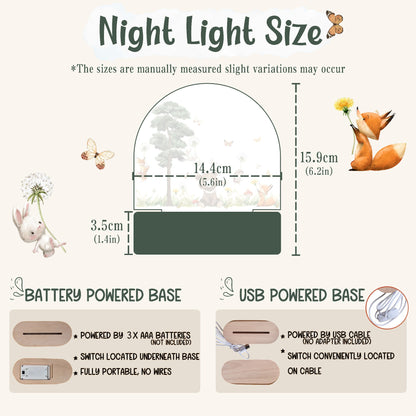 Night light size guide