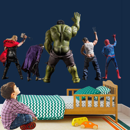 Avengers Marvel Super Heroes Pee Wall Decal - Hulk Spiderman Wolverine Thor Joker