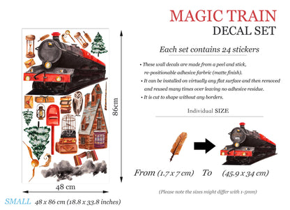 Enchanted Magical Express Train Wall Decal - Removable Peel and Stick