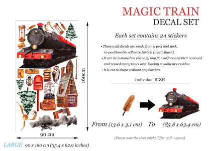 Enchanted Magical Express Train Wall Decal - Removable Peel and Stick