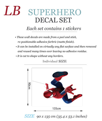 Spider-Man Wall Flip Jumping Wall Decal - Boy's Bedroom Decor
