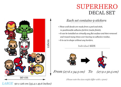 Custom Personalized Name with Baby Avengers Superhero Nursery Wall Decal - Hulk Spiderman Iron Man Captain America