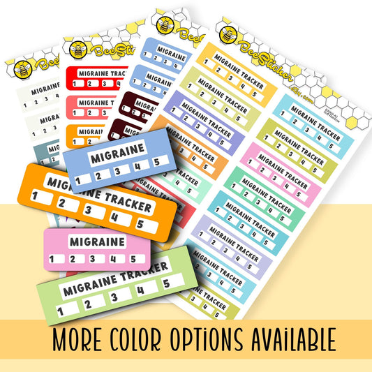 Migraine Tracker Stickers | Choose from 2 sizes, 2 shapes and multiple colors | Planner Stickers | BX009