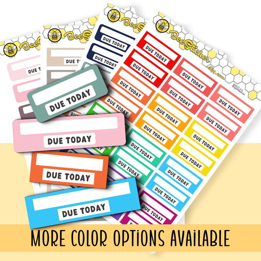 Due Today Box Stickers