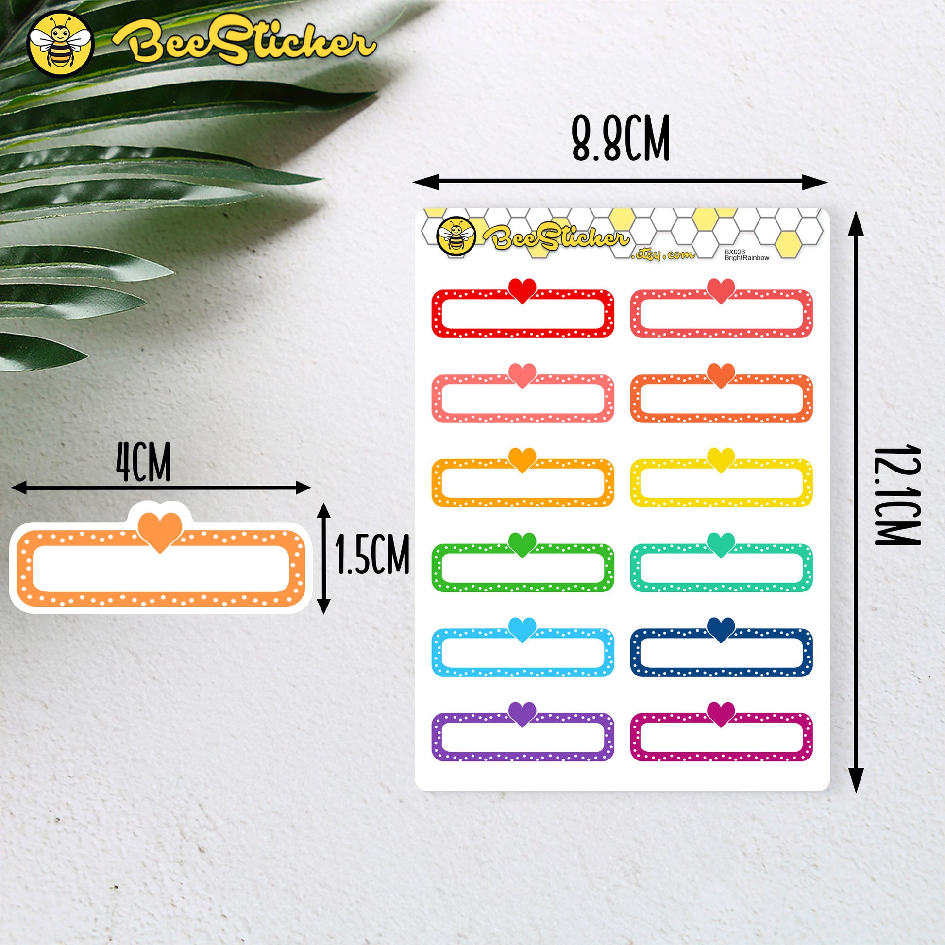 Single Hearts Appointment Stickers | Choose from multiple colors | Planner Stickers | BX026