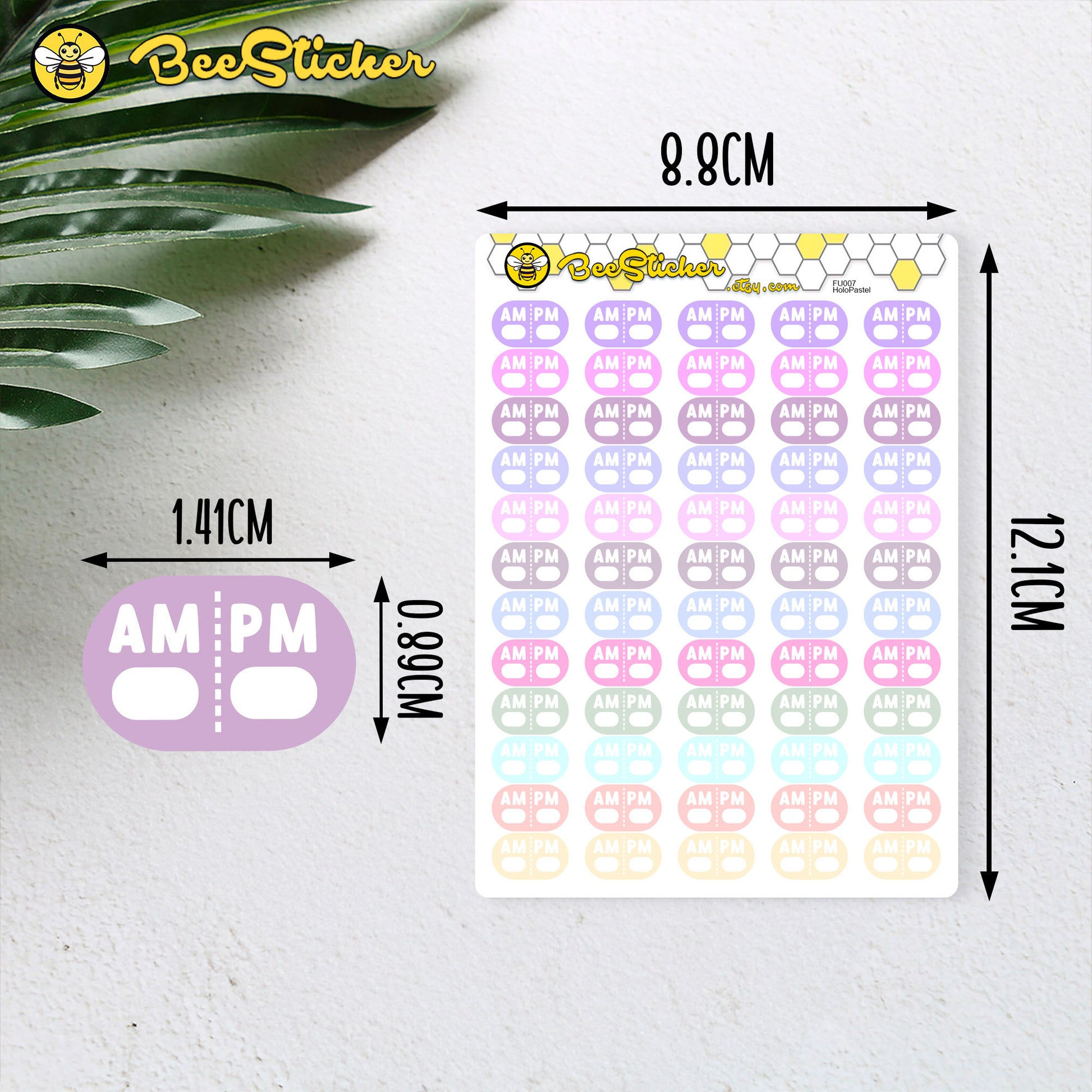 AM/PM Reminder Stickers | Choose from multiple colors | Planner Stickers | FU007