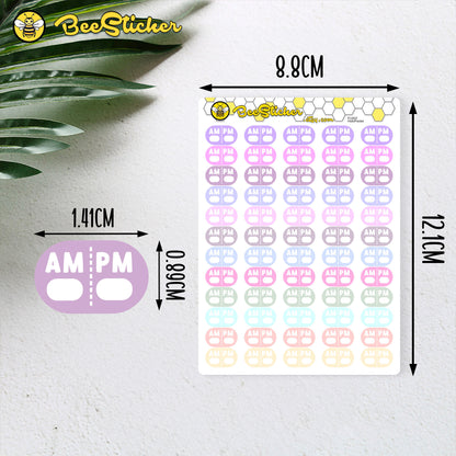 AM/PM Reminder Stickers | Choose from multiple colors | Planner Stickers | FU007