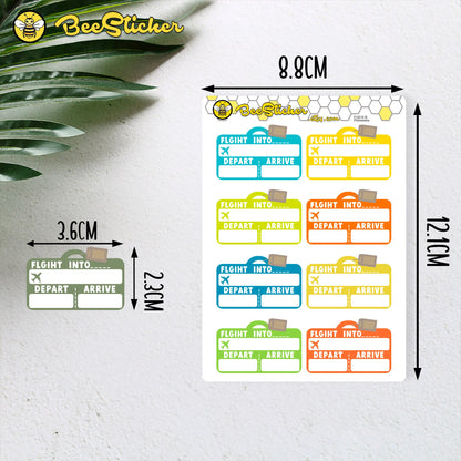Travel Half Box Stickers | Choose from multiple colors | Planner Stickers | FU016