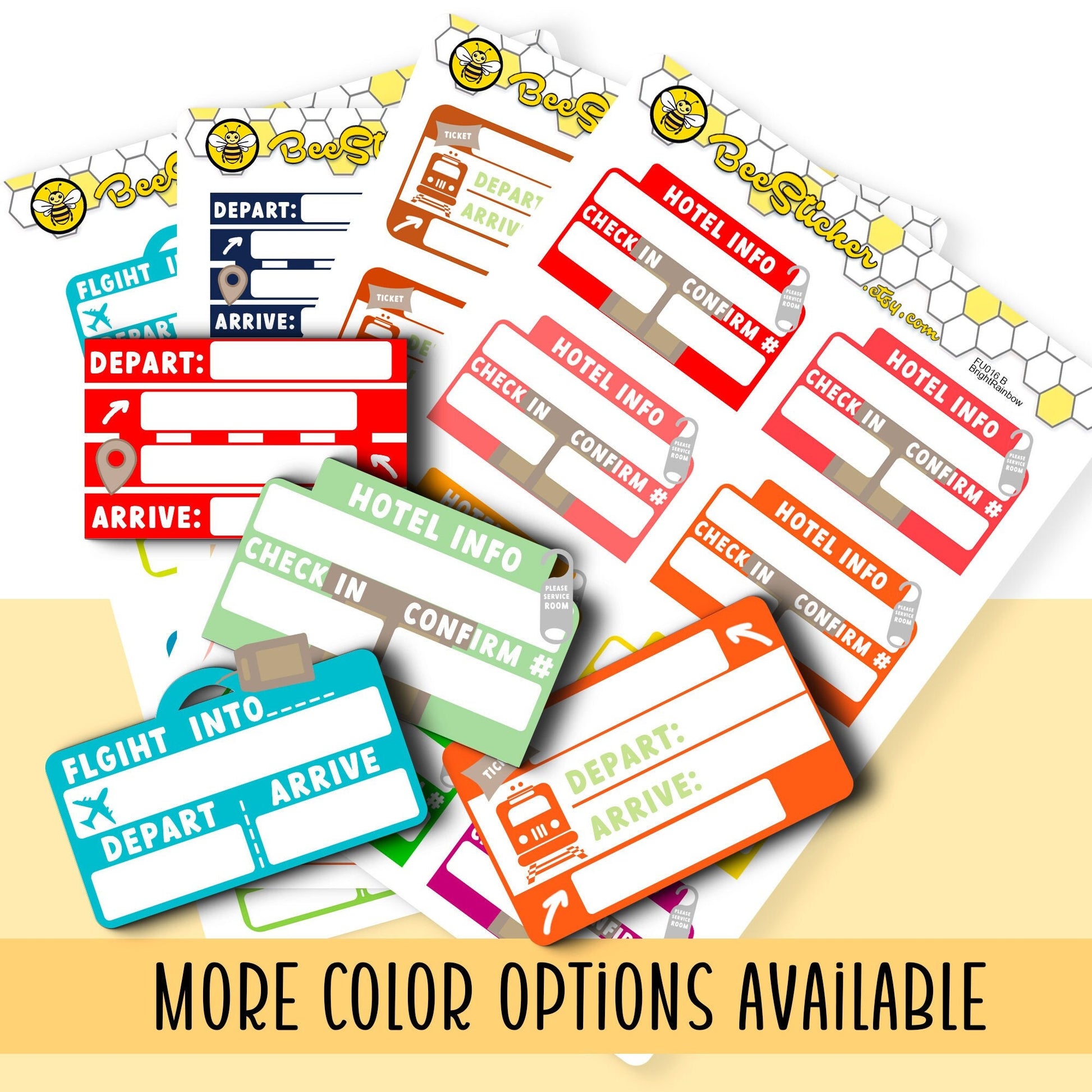 Travel Half Box Stickers | Choose from multiple colors | Planner Stickers | FU016