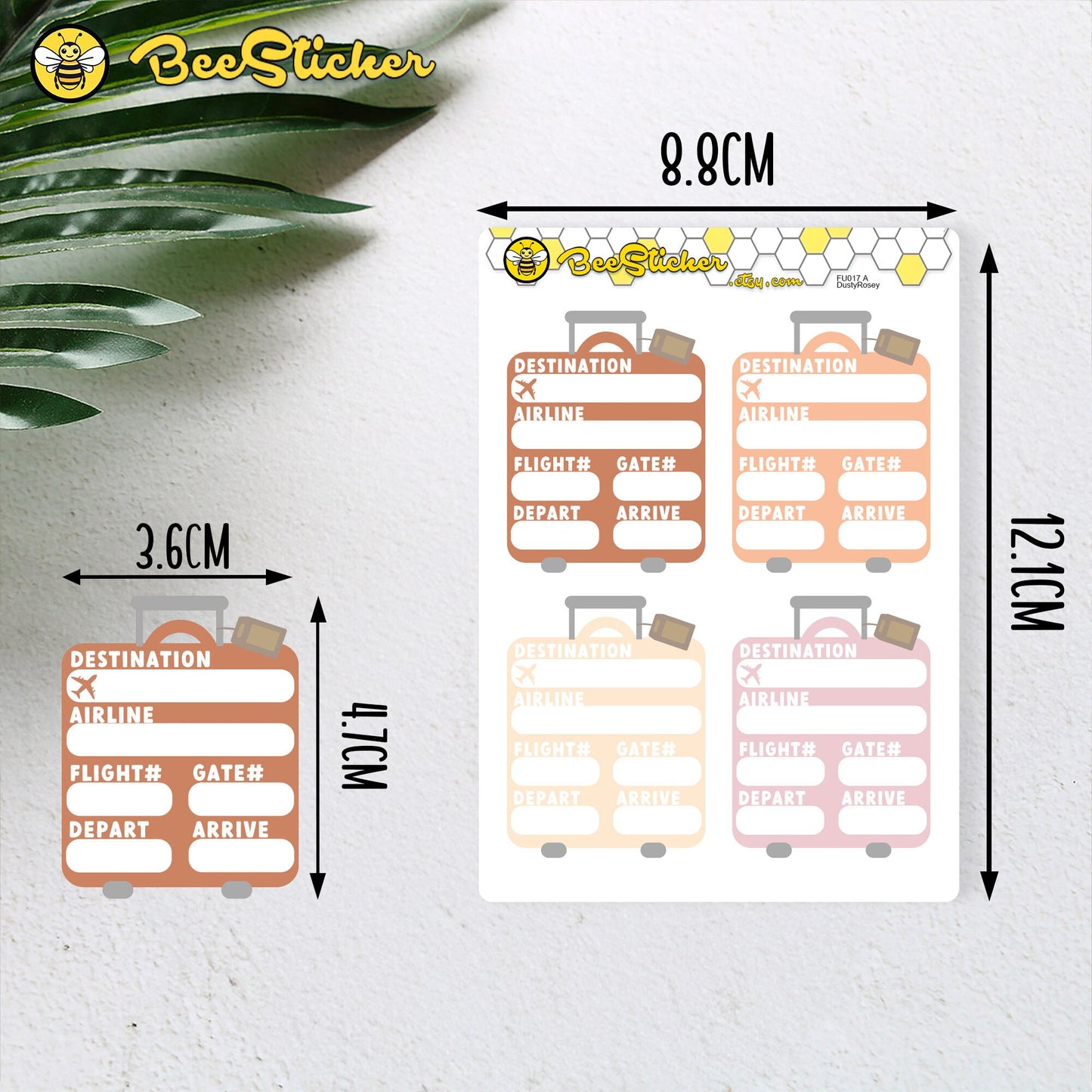 Travel Full Box Stickers | Choose from multiple colors | Planner Stickers | 3 sheets | FU017