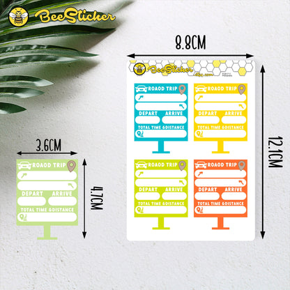 Travel Full Box Stickers | Choose from multiple colors | Planner Stickers | 3 sheets | FU017