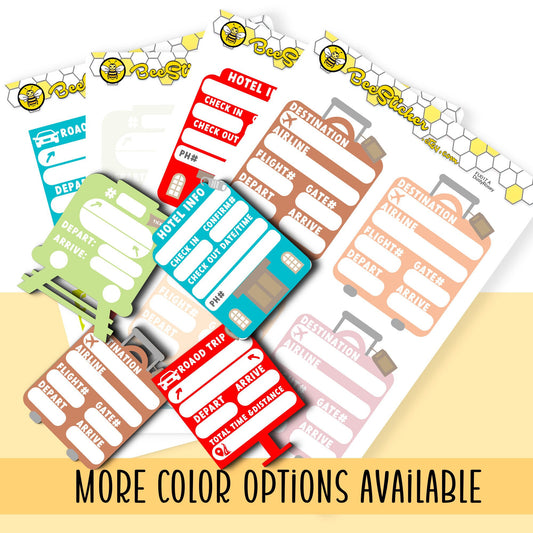Travel Full Box Stickers | Choose from multiple colors | Planner Stickers | 3 sheets | FU017