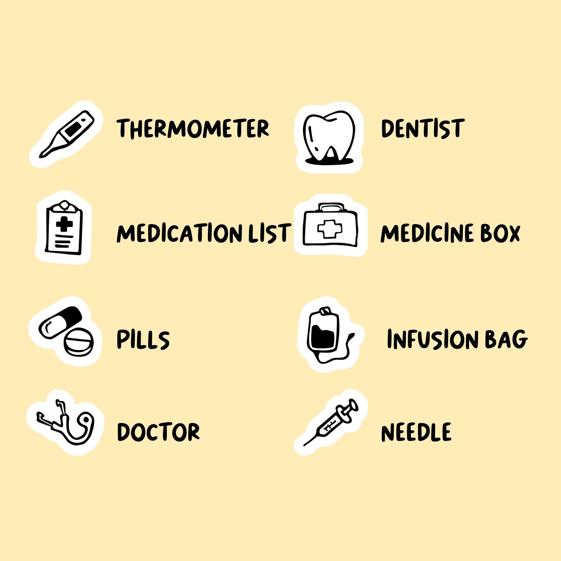 Health Mix Icon Stickers