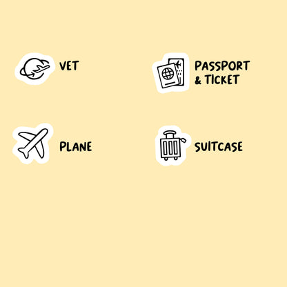 Plane Travel Mix Icon Stickers