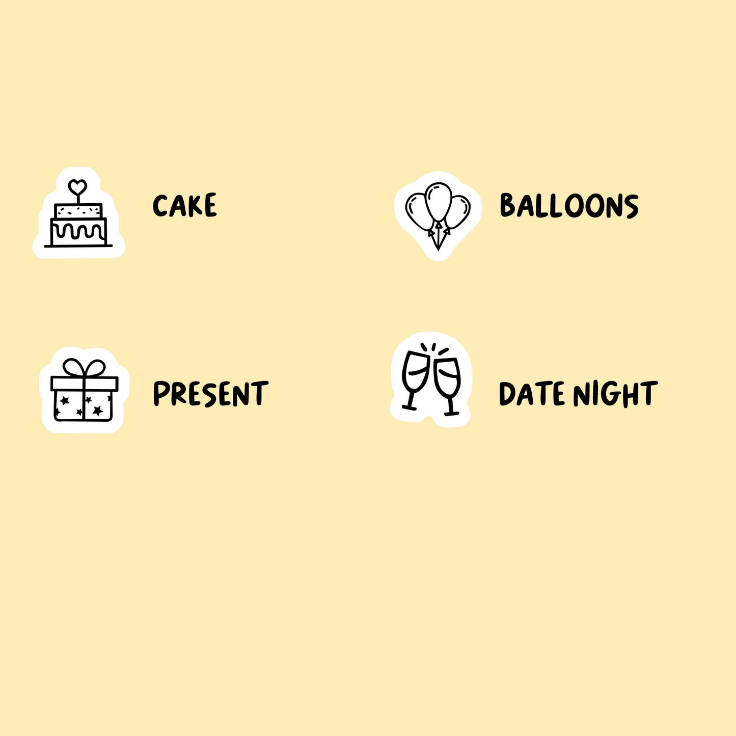 Birthday Mix Icon Stickers
