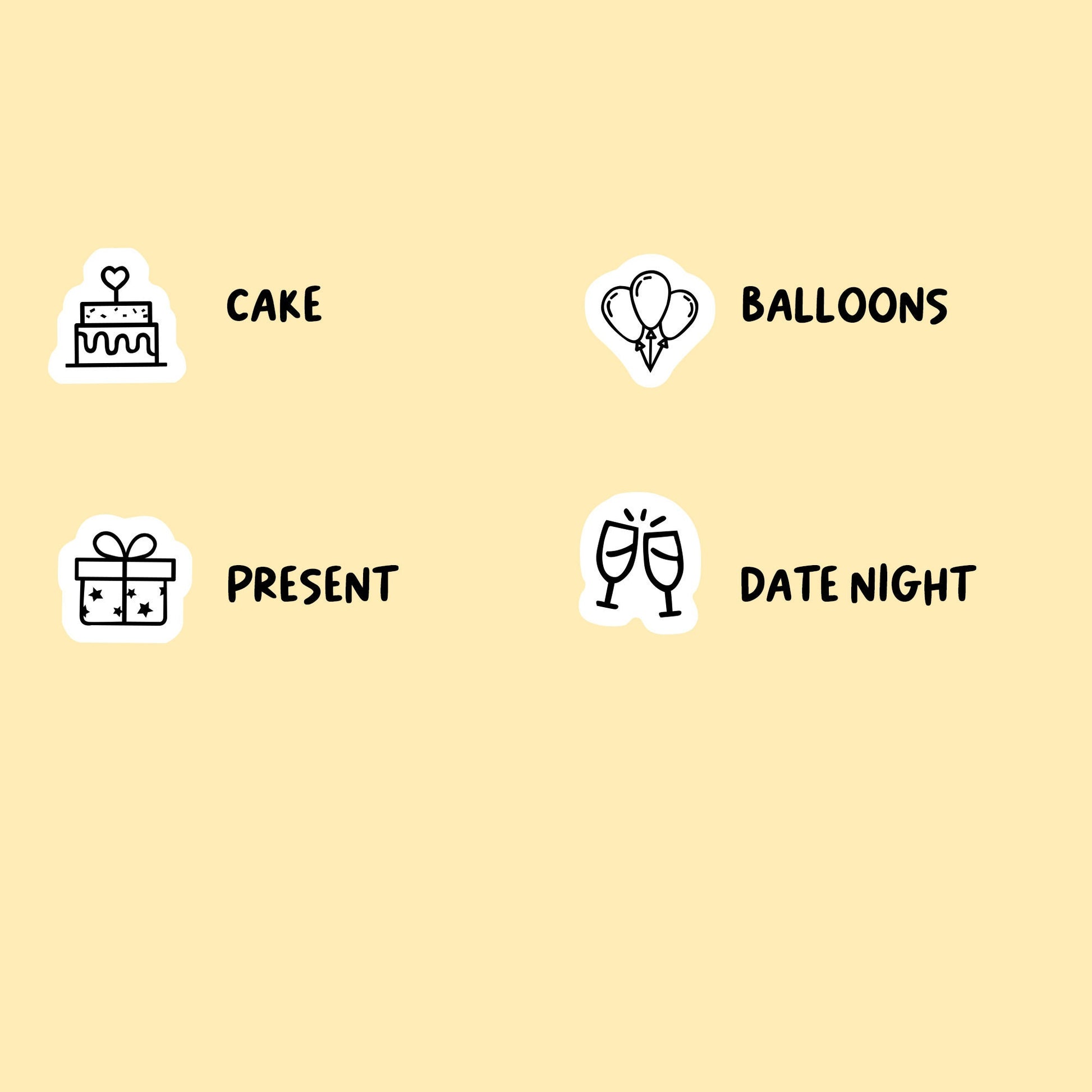 Birthday Mix Icon Stickers