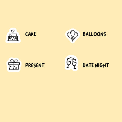 Birthday Mix Icon Stickers