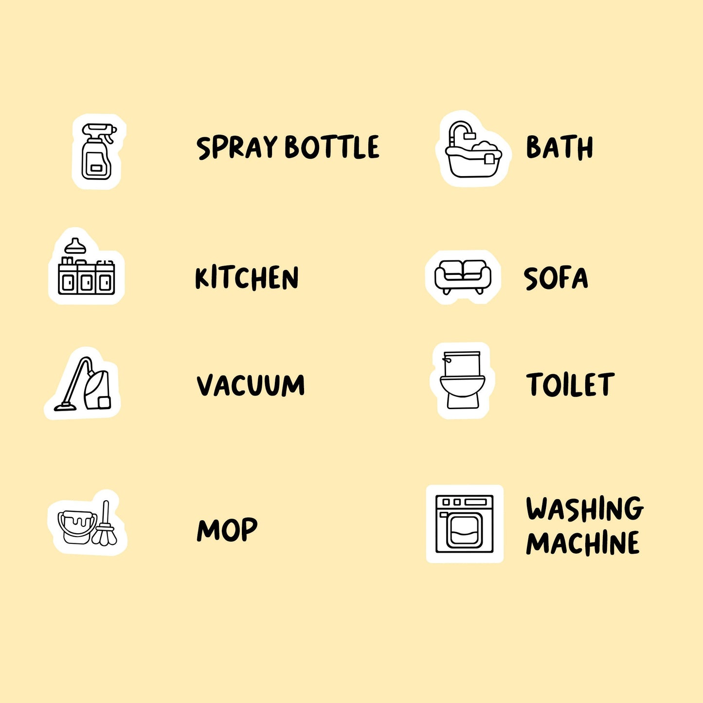Cleaning Mix Icon Stickers