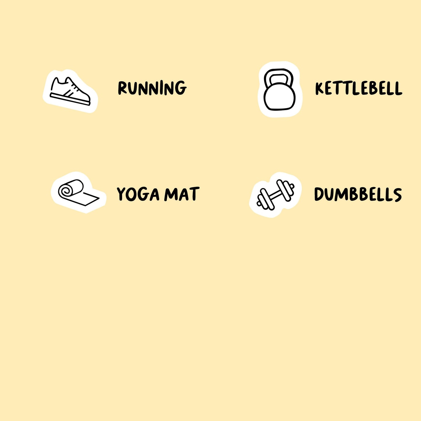 Fitness Mix Icon Stickers | Choose from 4 shapes and multiple colors | Planner Stickers | ICM008