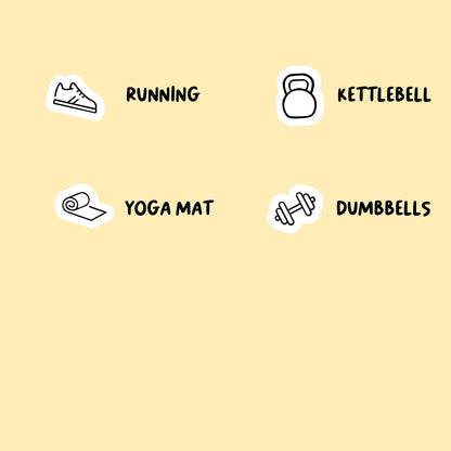 Fitness Mix Icon Stickers | Choose from 4 shapes and multiple colors | Planner Stickers | ICM008