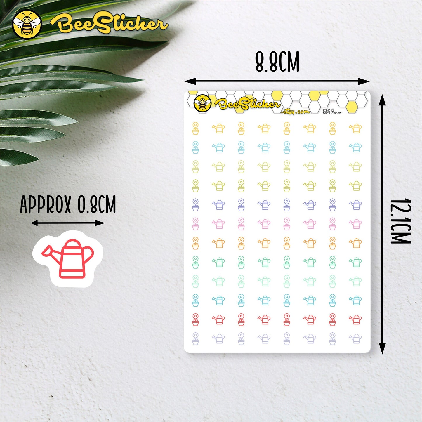 Plant Mix Icon Stickers | Choose from 2 shapes and multiple colors | Planner Stickers | ICM012
