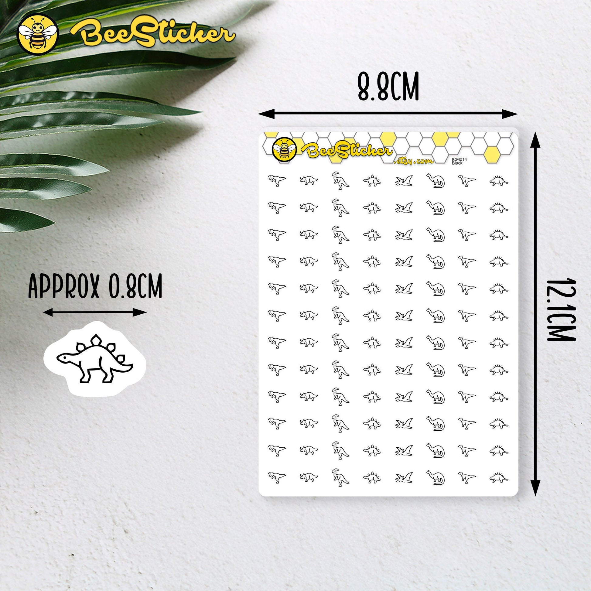 Dinosaur Mix Icon Stickers | Choose from 8 shapes and multiple colors | Planner Stickers | ICM014