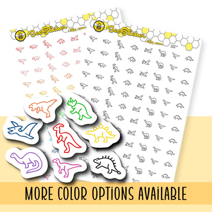 Dinosaur Mix Icon Stickers | Choose from 8 shapes and multiple colors | Planner Stickers | ICM014