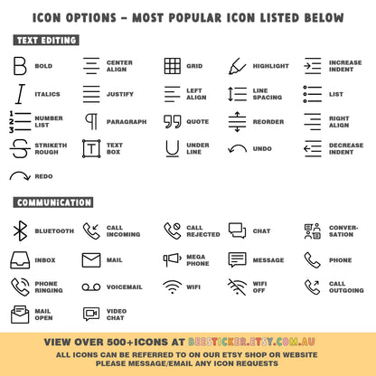 Small Filled Icon Stickers