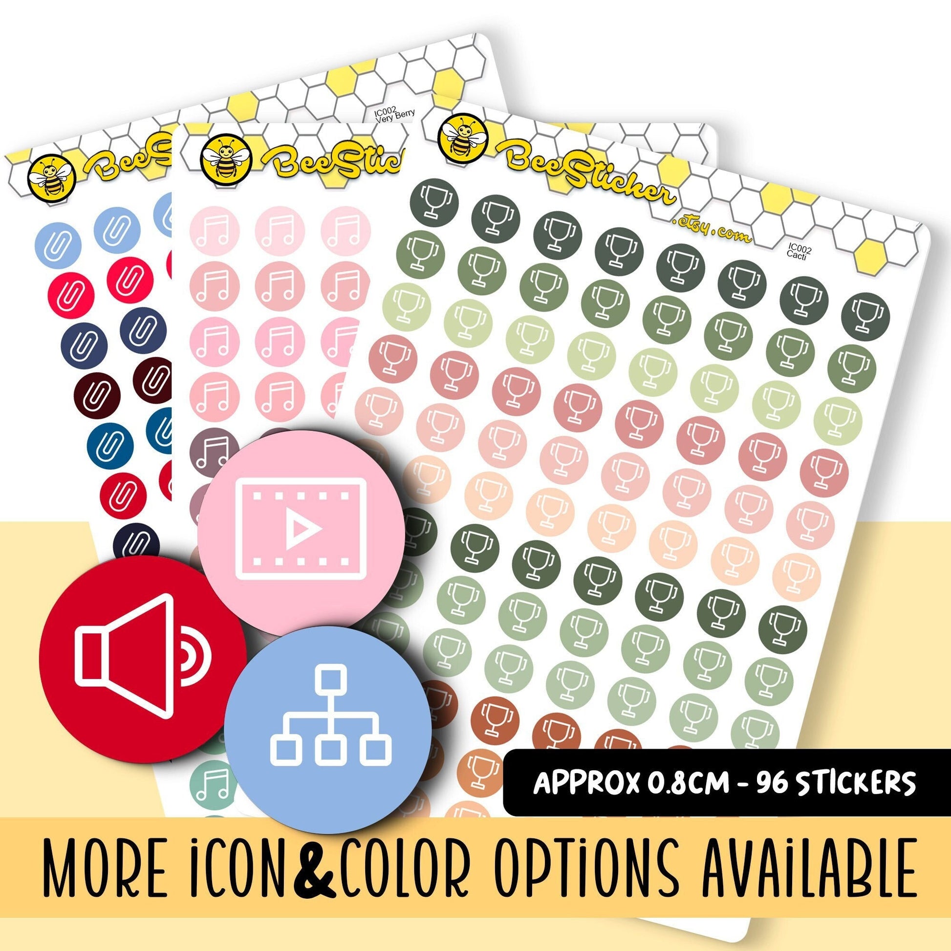 Mini Coloured Dot Icon Stickers
