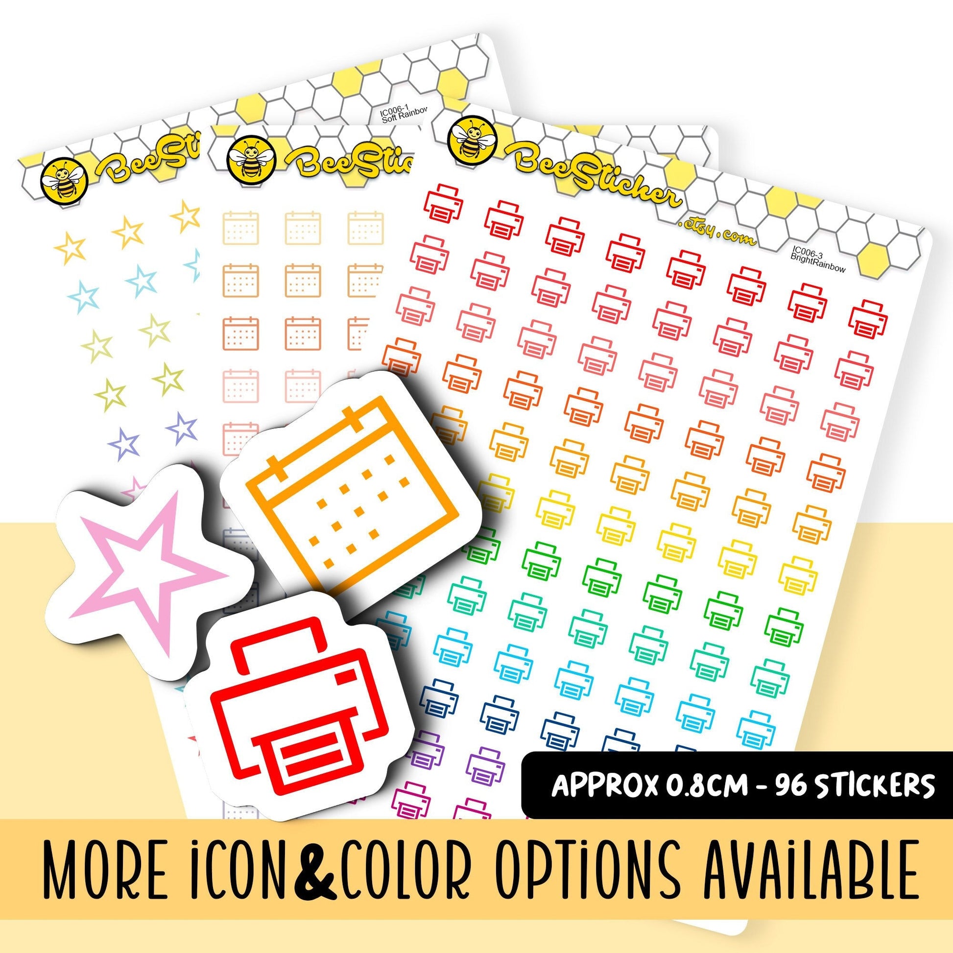 Mini Outline Icon Stickers | Choose from 360 shapes and multiple colors | Planner Stickers | IC006