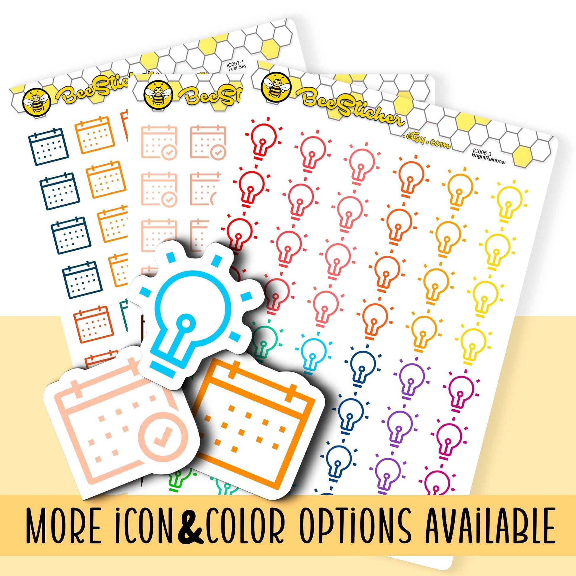 Small Outline Icon Stickers | Choose from 360 shapes and multiple colors | Planner Stickers | IC007