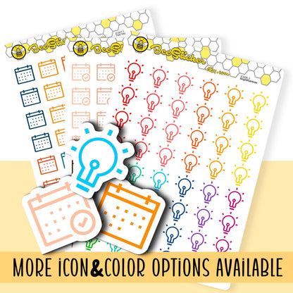 Small Outline Icon Stickers | Choose from 360 shapes and multiple colors | Planner Stickers | IC007