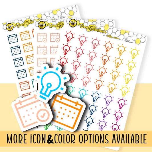 Small Outline Icon Stickers | Choose from 360 shapes and multiple colors | Planner Stickers | IC007