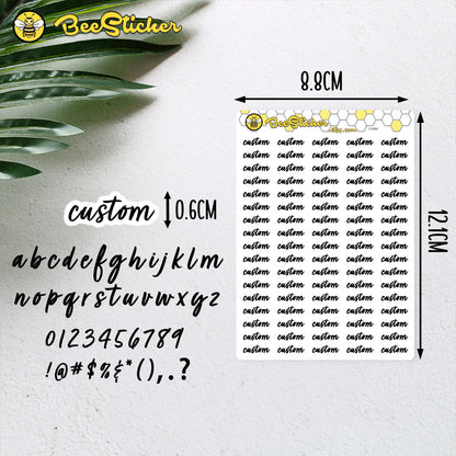 Custom Tiny Script Word Stickers | Choose from multiple colors | Planner Stickers | CU002