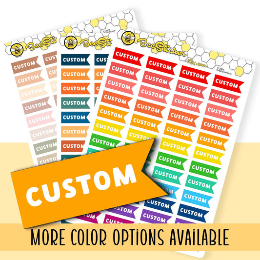 Custom Mini Horizontal Flag Stickers | Choose from multiple colors | Planner Stickers | CU004