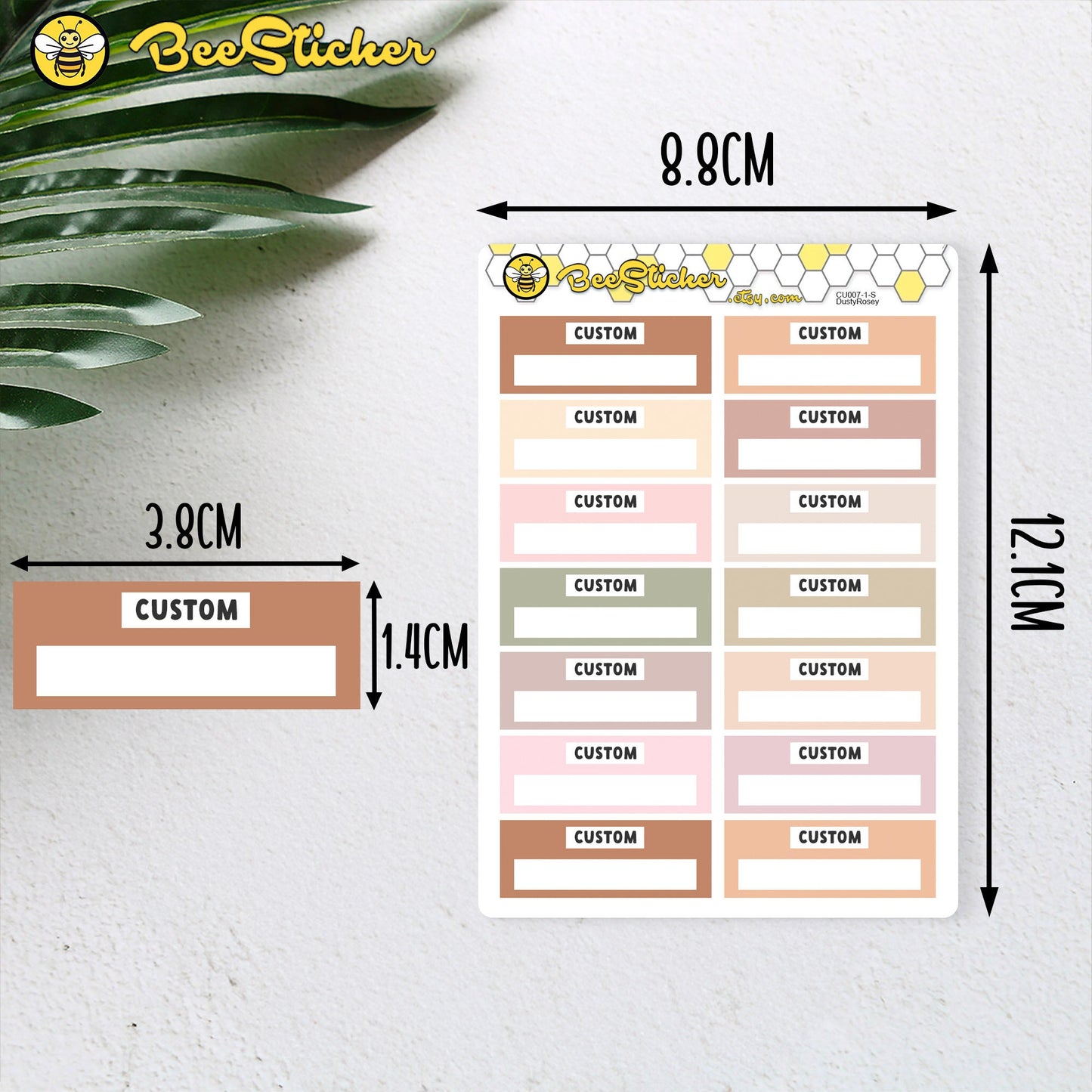 Custom Medium Box Stickers | Choose from multiple colors | Planner Stickers | CU007