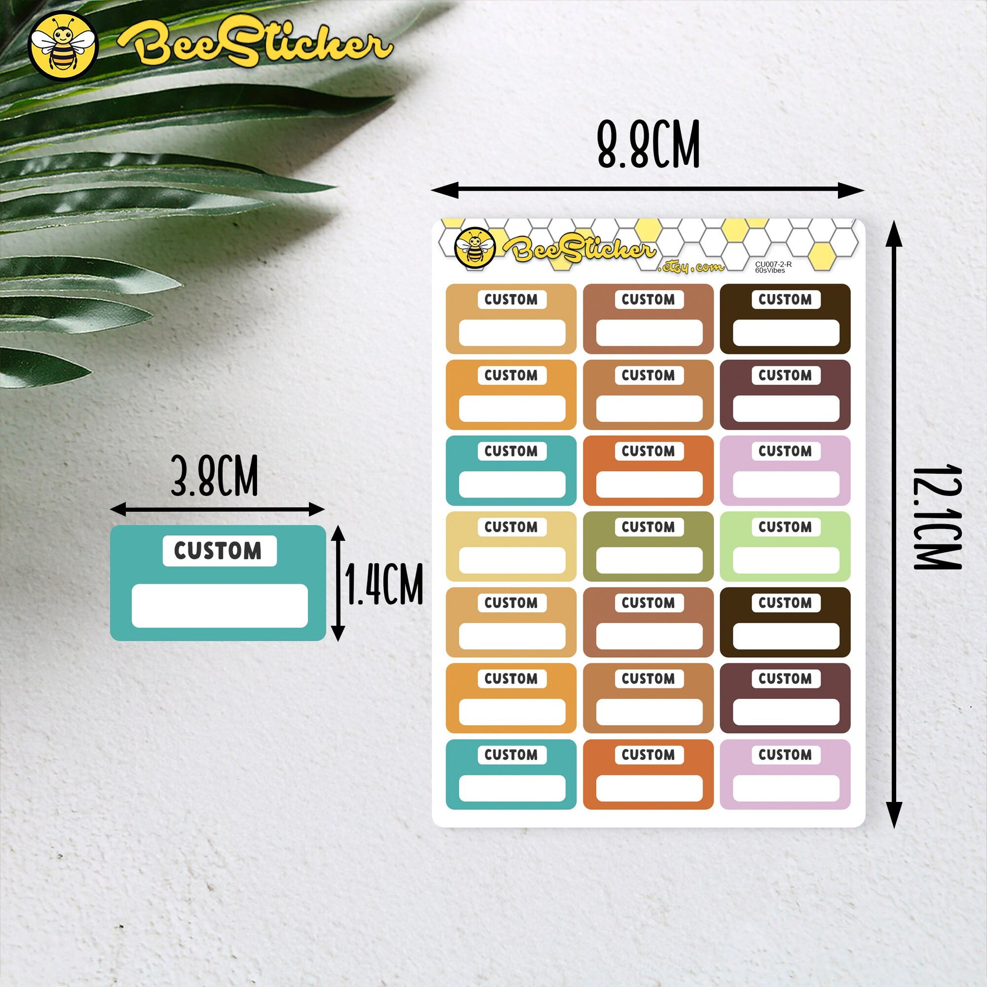 Custom Medium Box Stickers | Choose from multiple colors | Planner Stickers | CU007