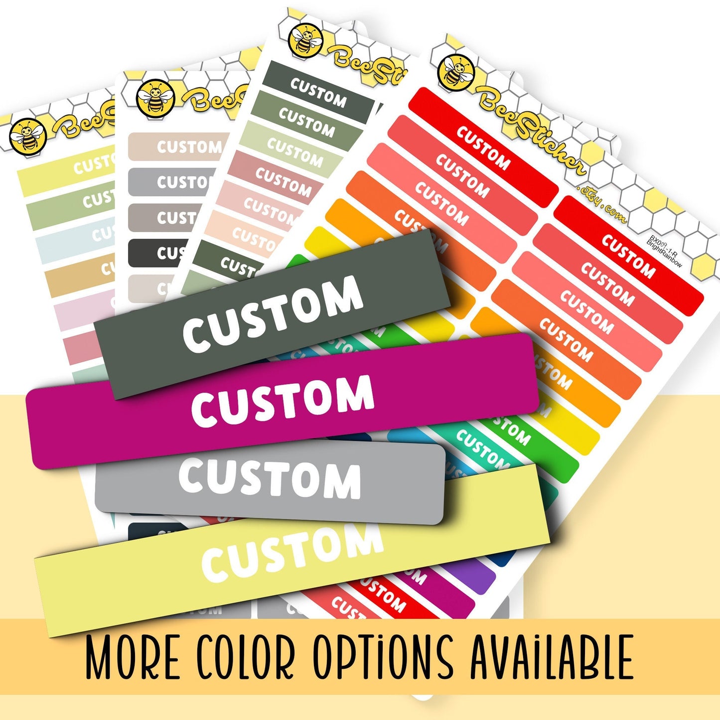 Custom Header Stickers | Choose from multiple colors | Planner Stickers | CU009