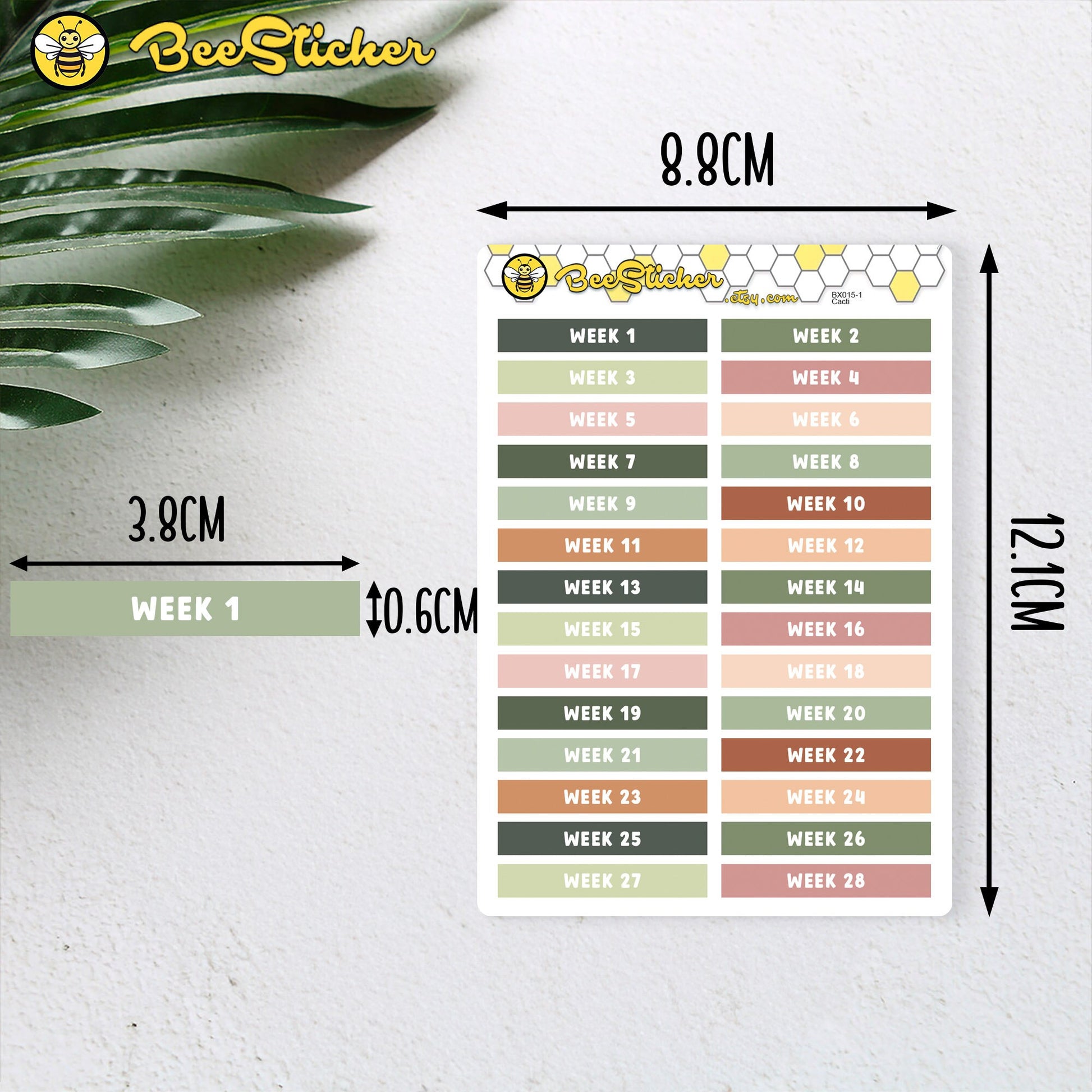 52/53 Week Header Stickers