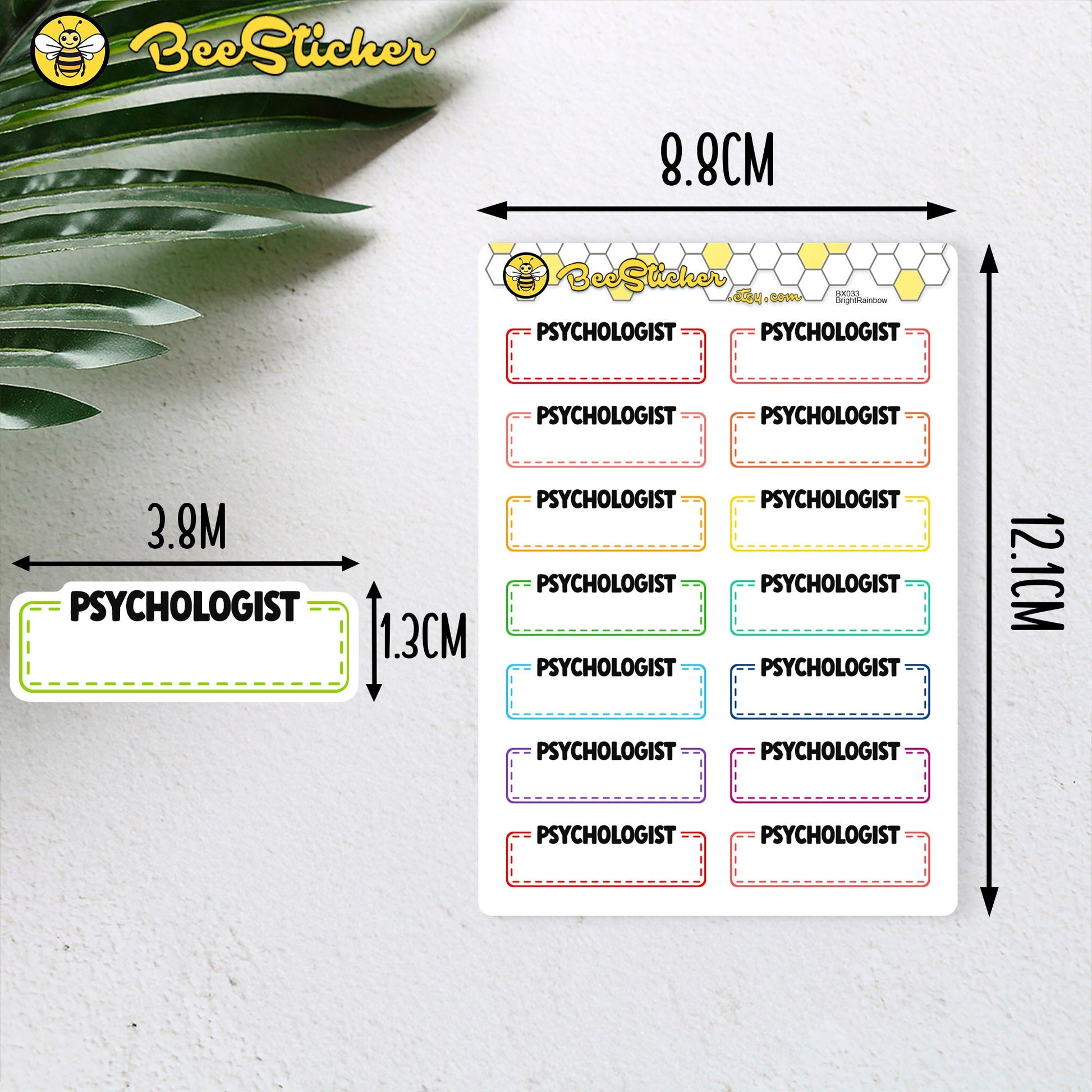 Psychologist Boxes Stickers | Choose from multiple colors | Planner Stickers | BX033