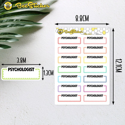 Psychologist Boxes Stickers | Choose from multiple colors | Planner Stickers | BX033