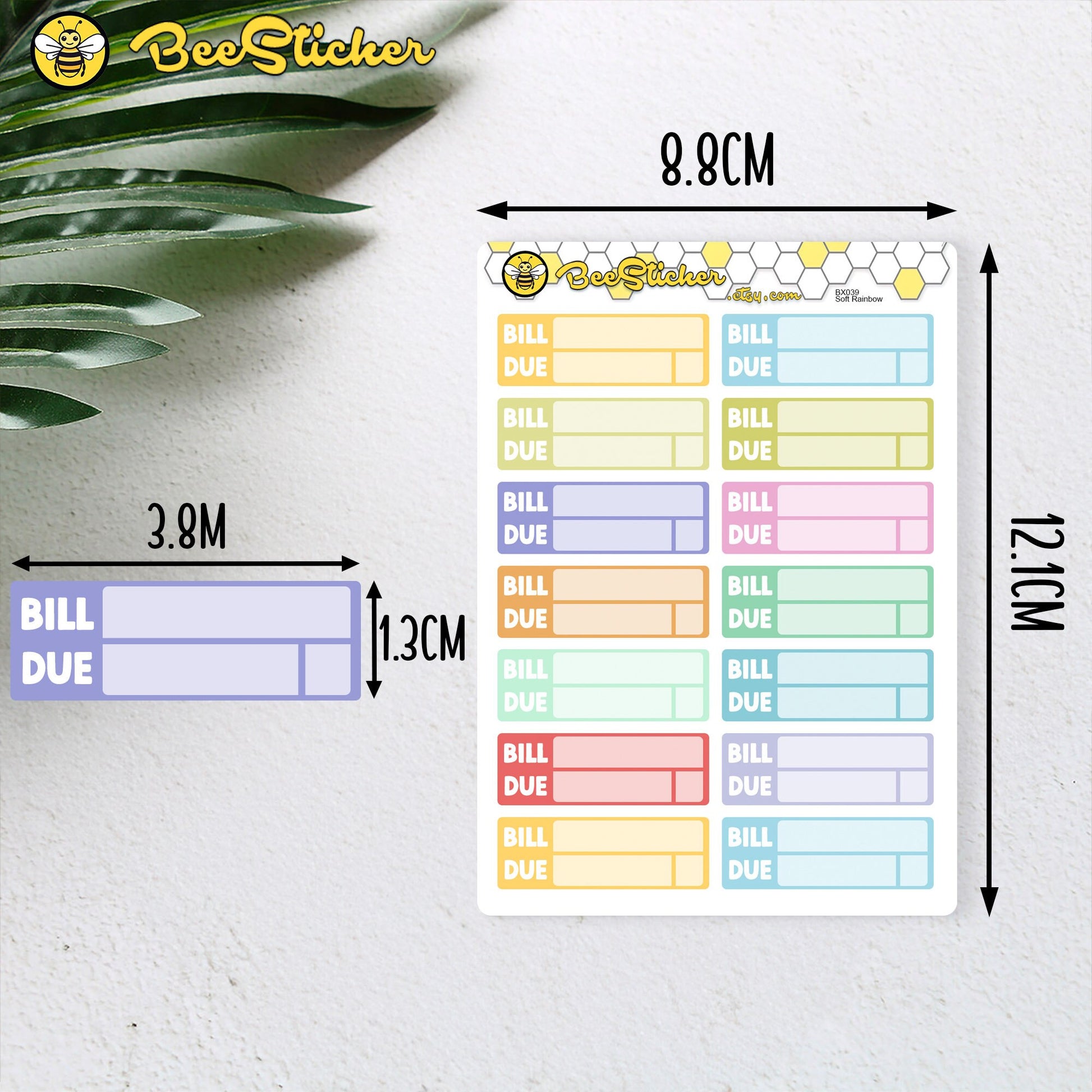 Bill Due Stickers | Choose from multiple colors | Planner Stickers | BX039