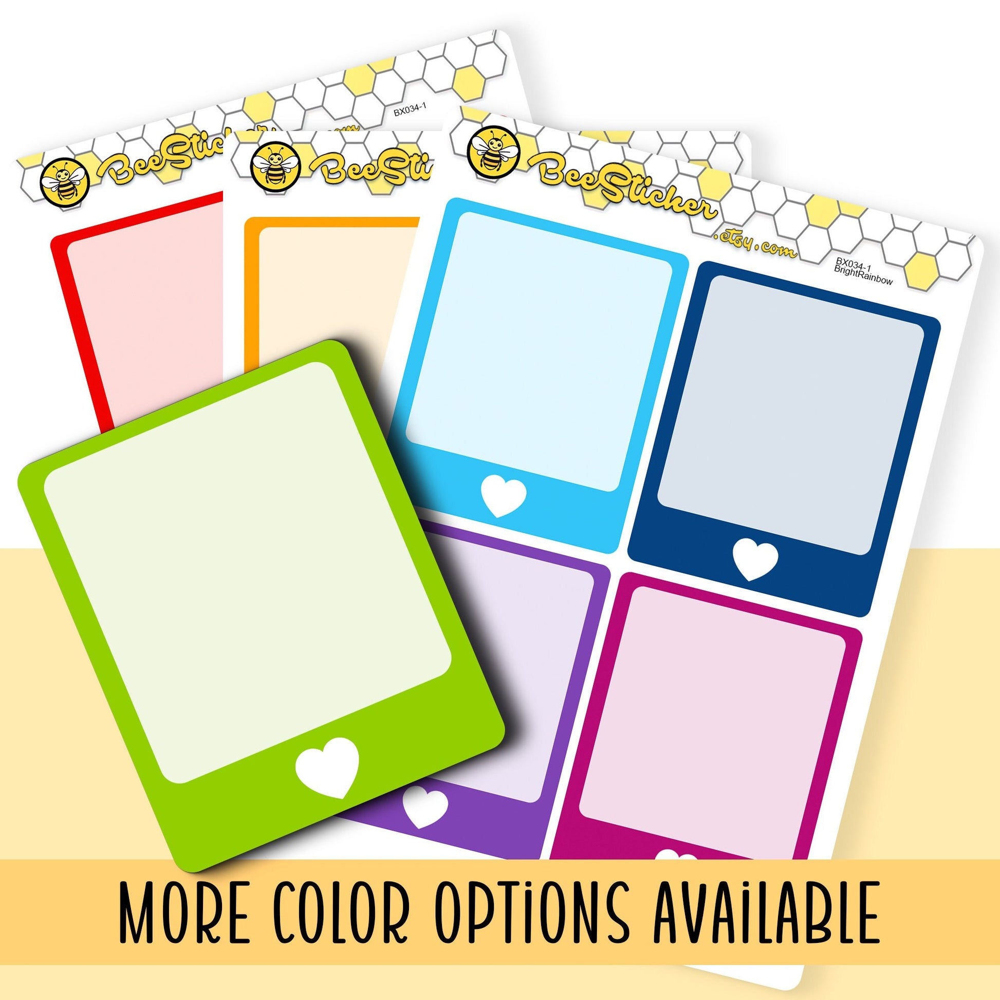 Heart Frames Full Box Stickers | Choose from multiple colors | Planner Stickers | BX034