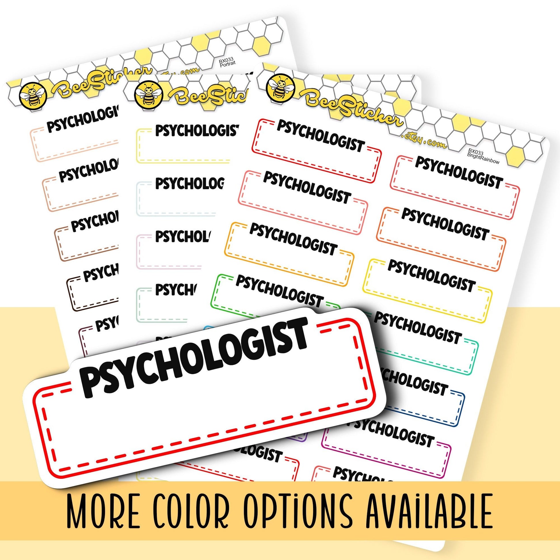 Psychologist Boxes Stickers | Choose from multiple colors | Planner Stickers | BX033