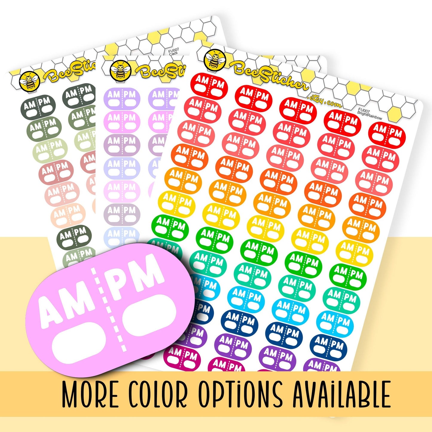 AM/PM Reminder Stickers | Choose from multiple colors | Planner Stickers | FU007