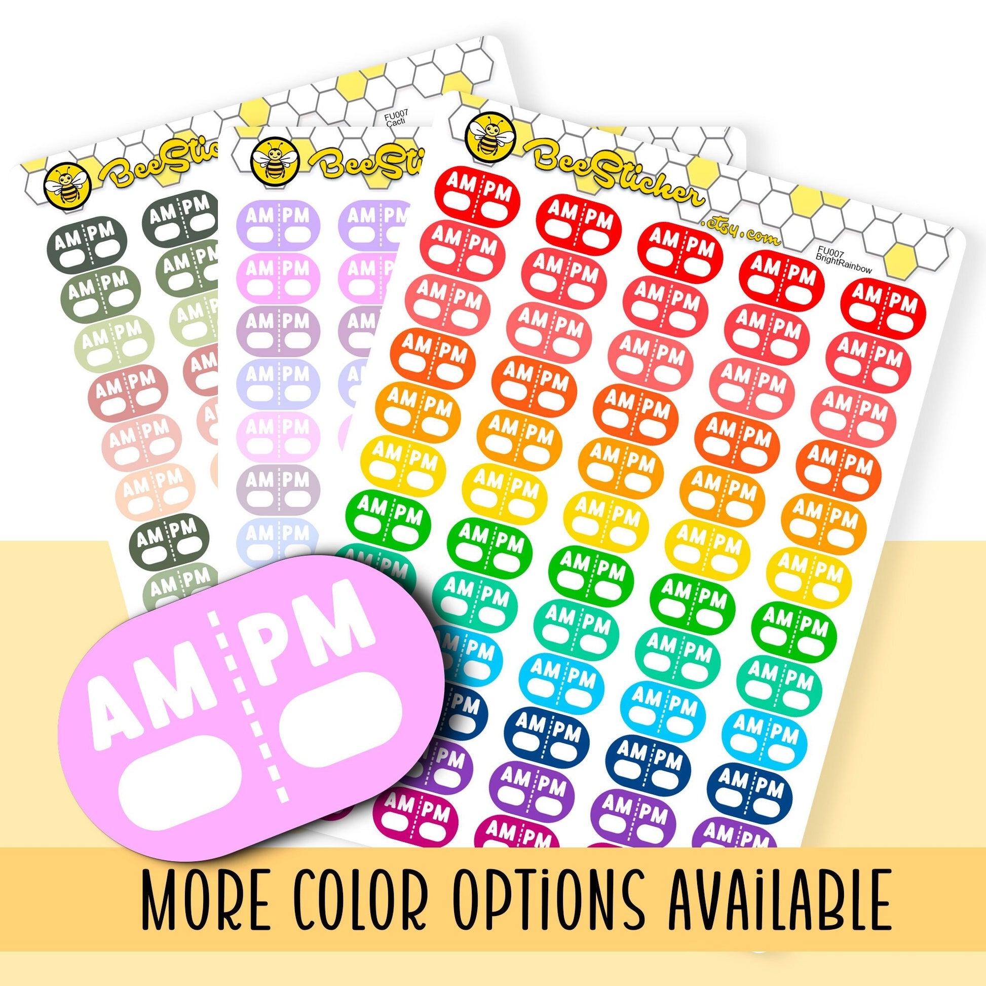 AM/PM Reminder Stickers | Choose from multiple colors | Planner Stickers | FU007