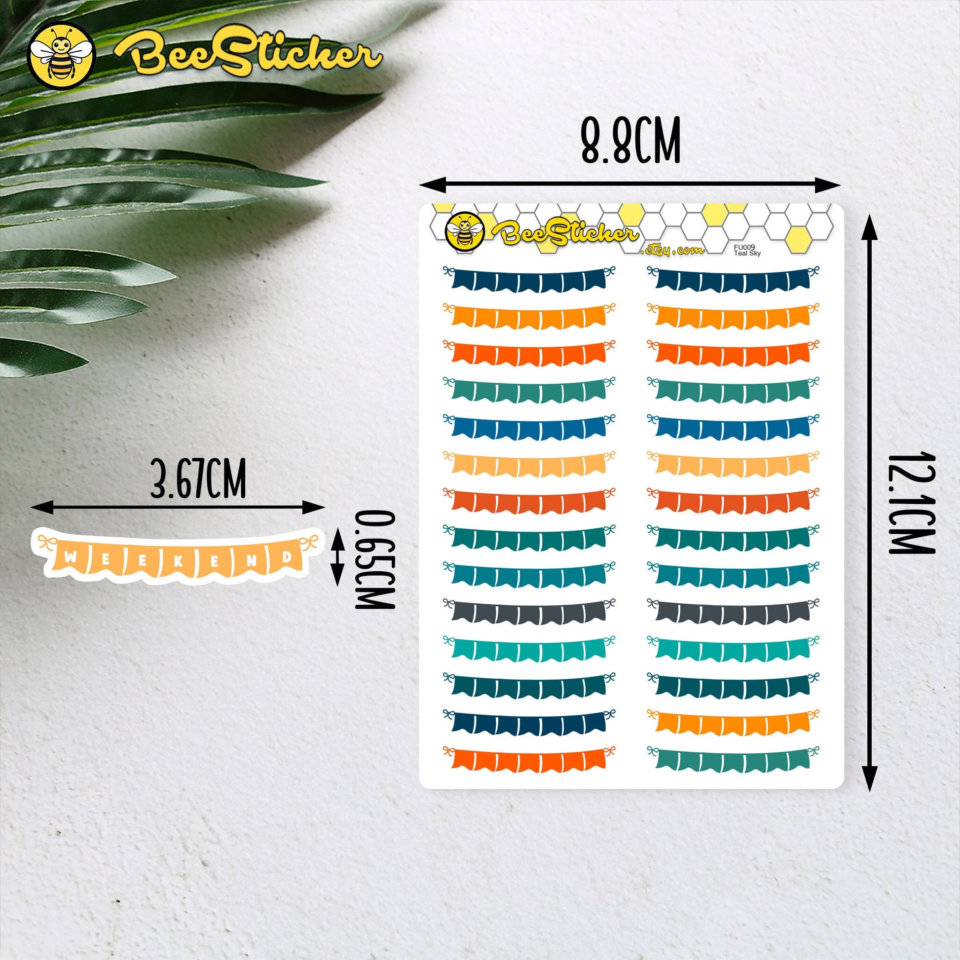 Mini Banner & Weekend Stickers | Choose from multiple colors | Planner Stickers | FU009